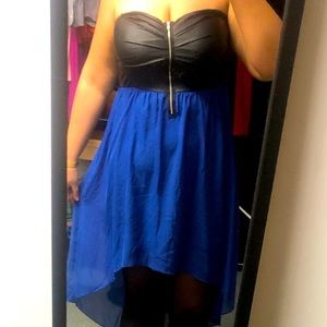 Strapless asymmetrical dress